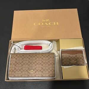 Coach Anna Foldover Crossbody and Wallet/Card Case Gift Set